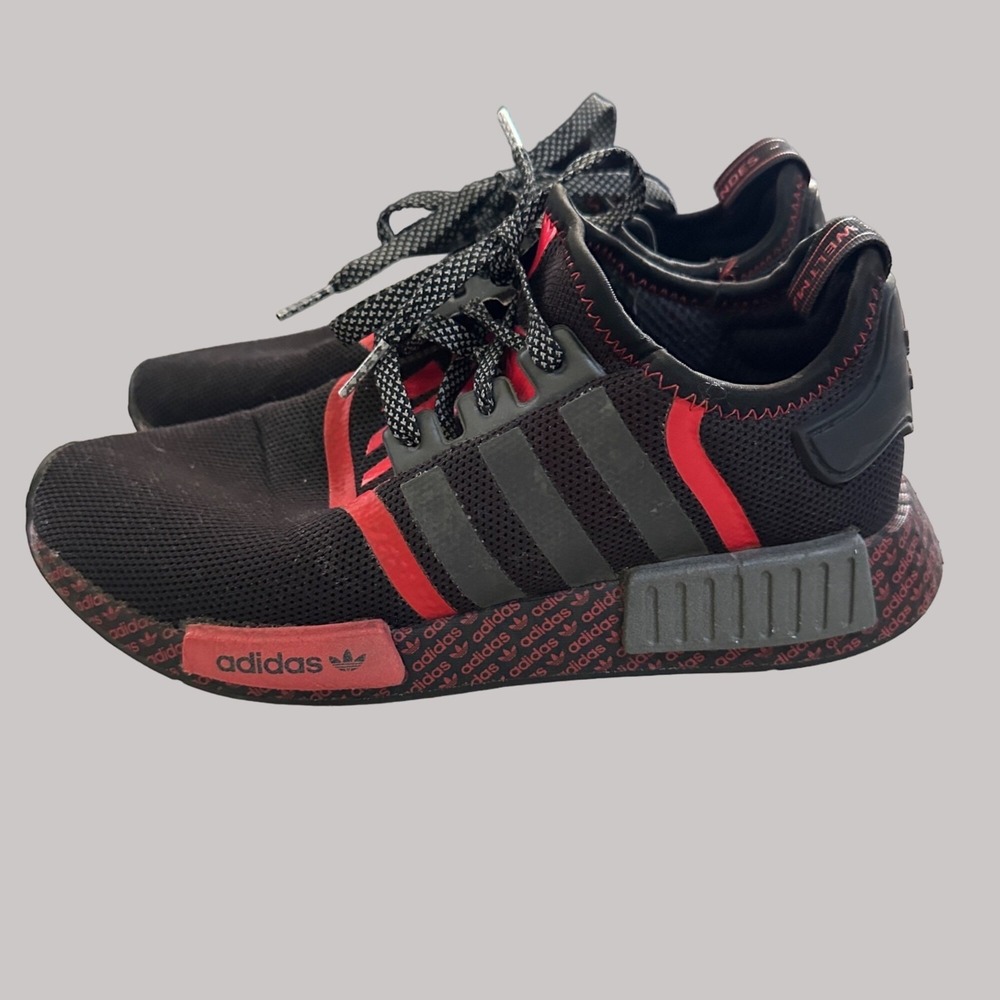Adidas NMD R1 FV8517 Black‎ Red Size 7 Men's Sneakers Running Shoes Originals